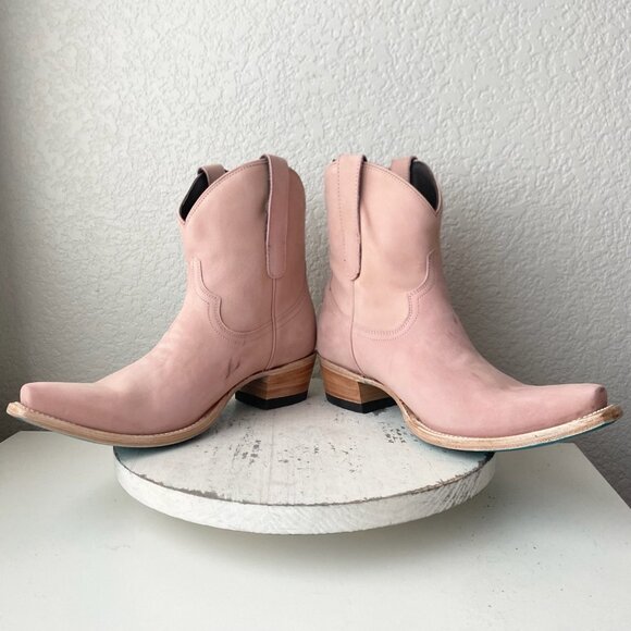 Lane EMMA JANE Womens Cowboy Bootie 9.5 Western Pink Cowgirl Short Ankle Boots - Picture 8 of 13